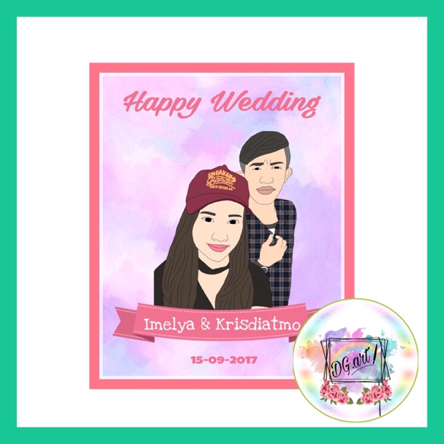 

ilustrasi couple kado ultah anniv wedding