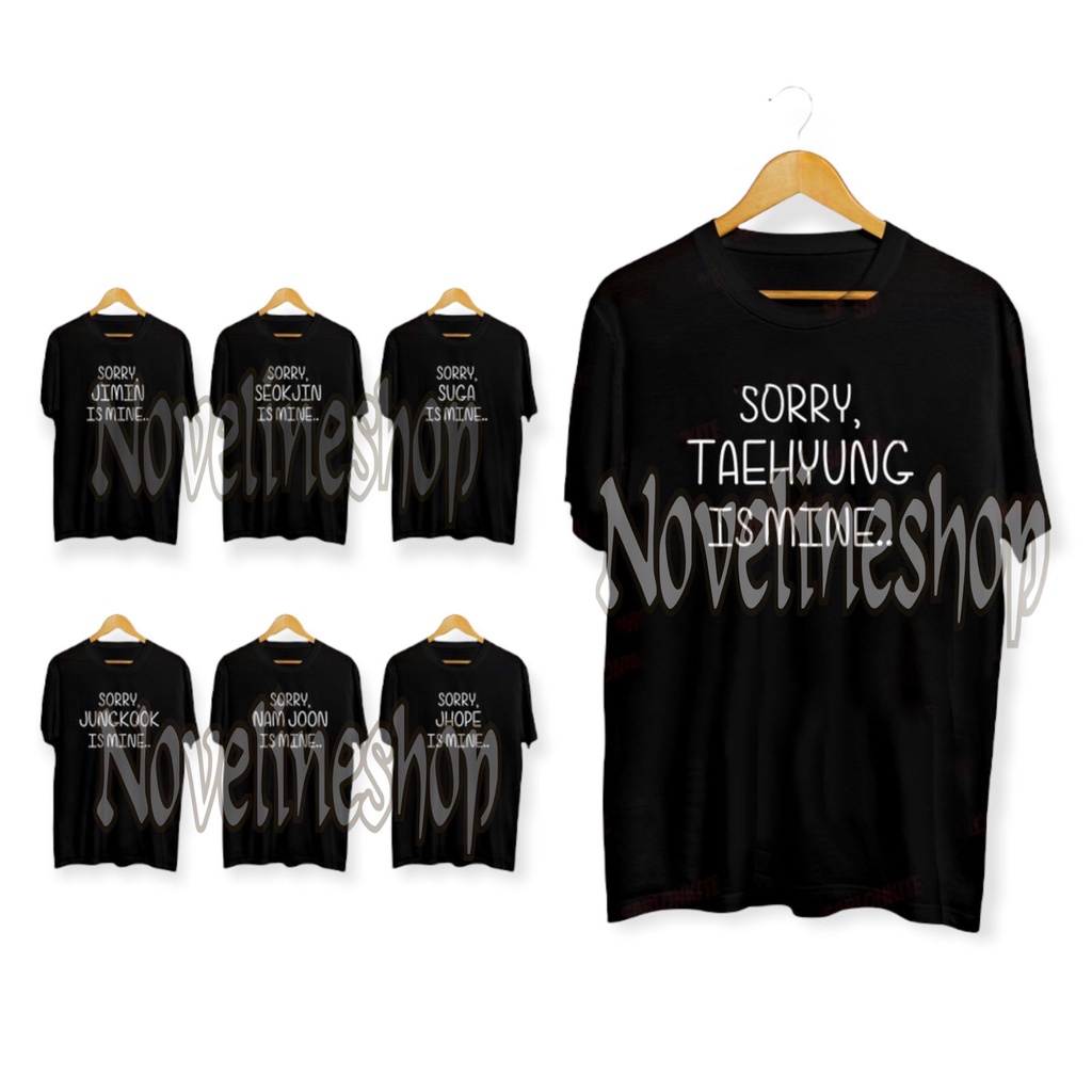 [COD] KAOS BTS SORRY TAEHYUNG IS MINE JUNGKOOK SUGA ADA KAOS ANAK BAJU KATUN COTTON KOREAN OUTFIT TS
