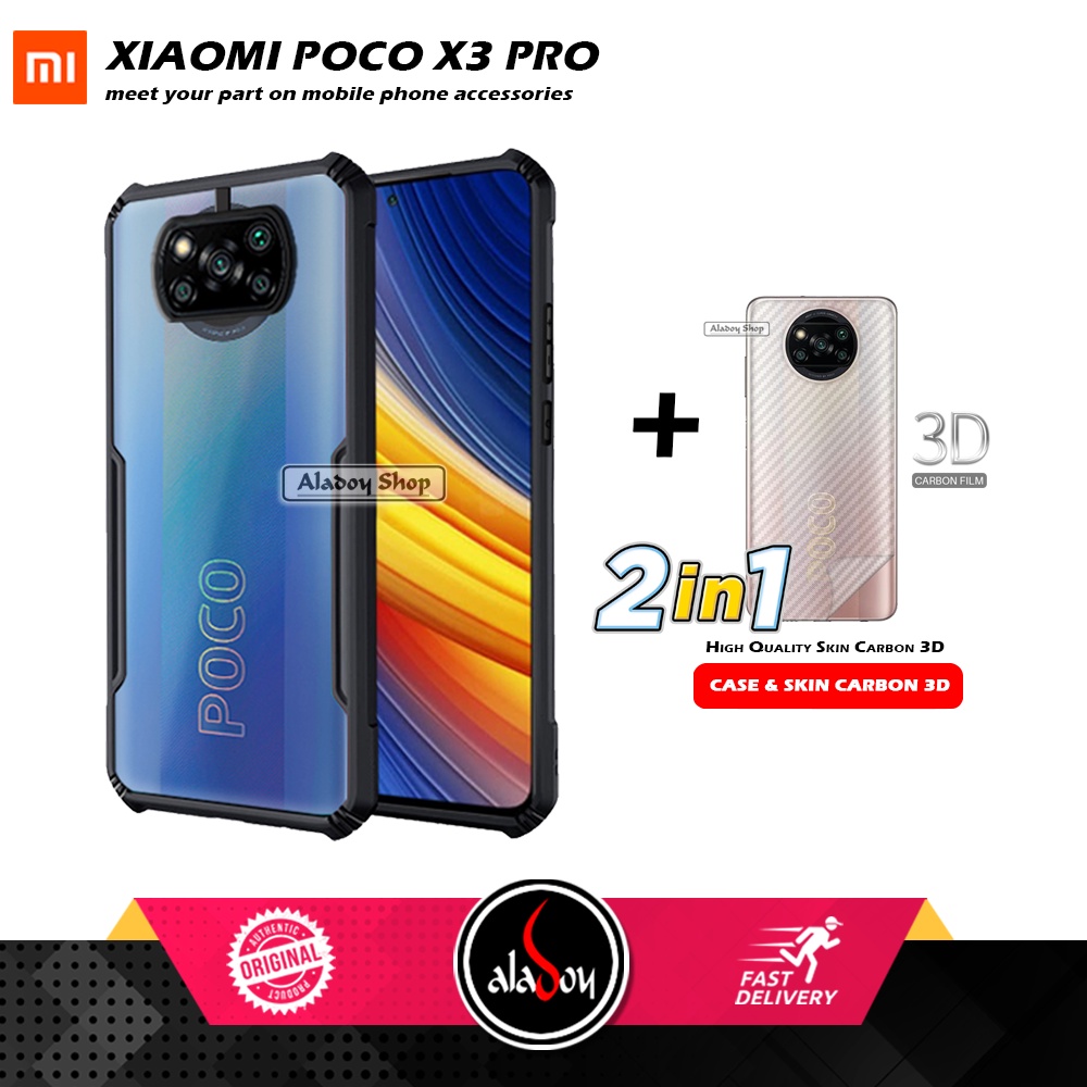 Case XIAOMI POCO X3 PRO Armor Fusion Transparent Casing Free Skin Carbon 3D