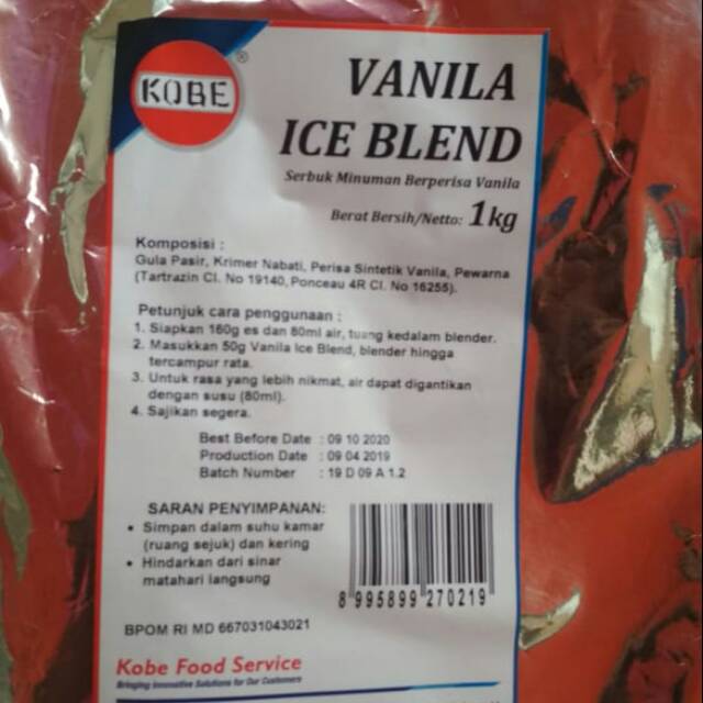 

Vanila Ice Blend KOBE 1 kg Minuman Bubuk