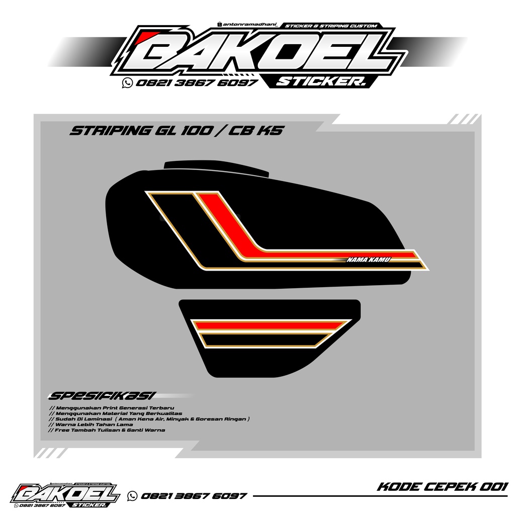 Jual Striping Gl 100 Model K5 Desain Baru Striping Gl 100 Custom