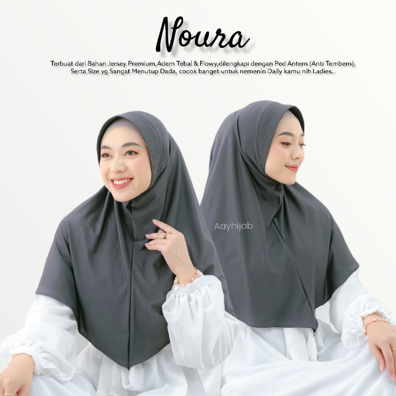 Noura Instan Khimar Simple Ped Jersey Premium Bergo Hamidah-4