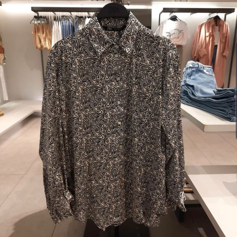 Kemeja motif satin ZARA New Original