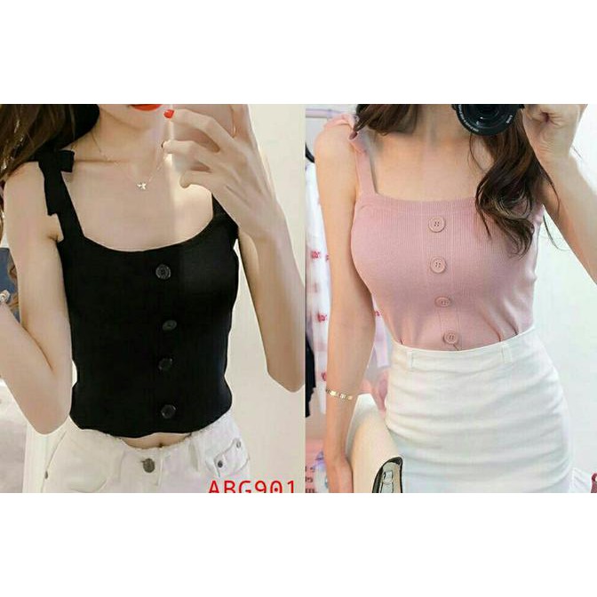 HOT TANK TOP WANITA CROP TOP► TANKTOP RAJUT BOW BLOUSE RAJUT TANKTOP WANITA BAHAN RAJUT KNIT