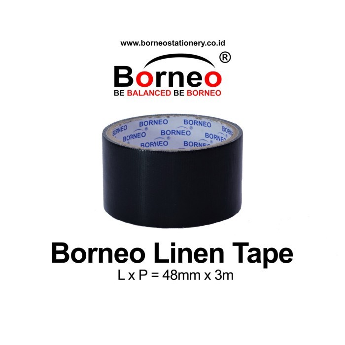 

Borneo Lakban Kain Warna Hitam Linen Tape 48mm x 3.5m