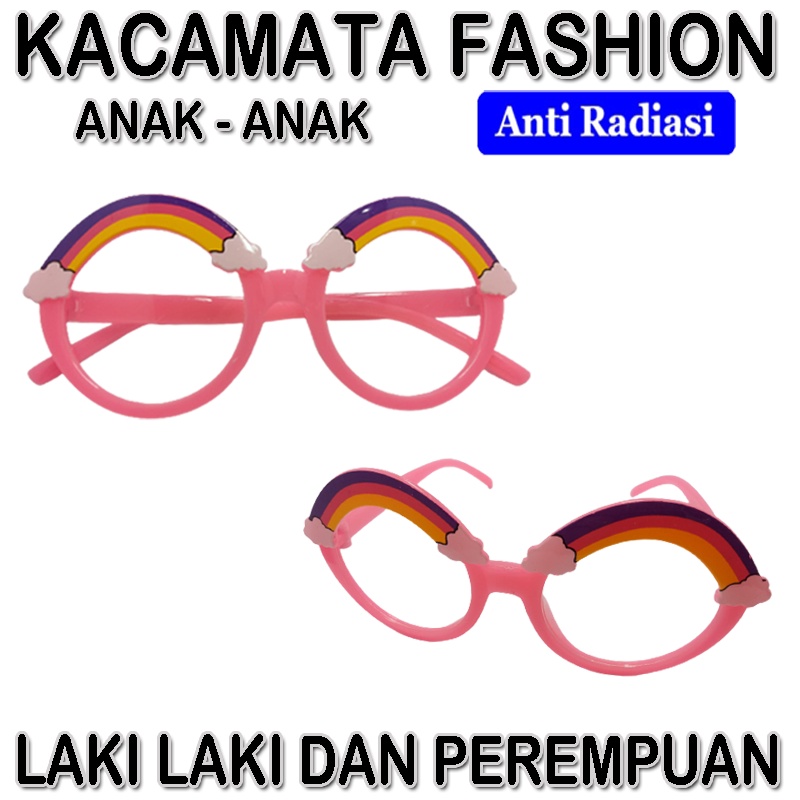 COD! Kacamata Anak Anti Radiasi Blue Light Kacamata Anti Radiasi Layar Hp Komputer Tv Frame Bulat Awan Pelangi Kaca mata Anak fashion Lucu Eye Glasses protection Kids Glasess