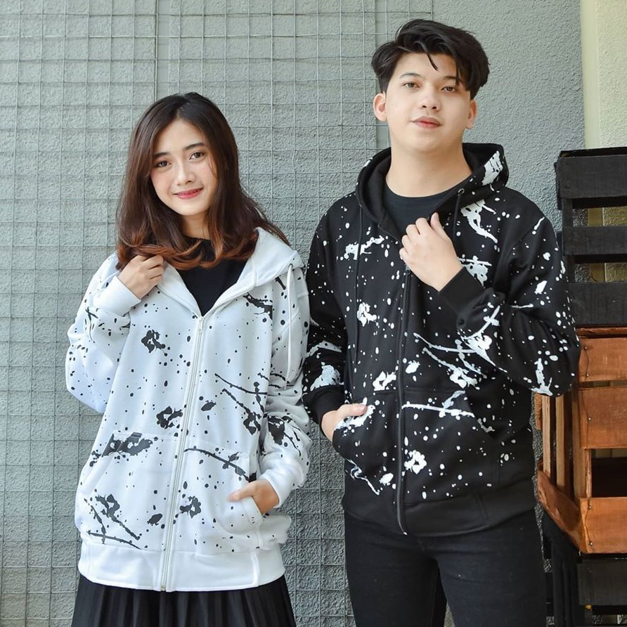 BLOTCHES ZIPPER HOODIE JAKET UNISEX COUPLE BEST QUALITY