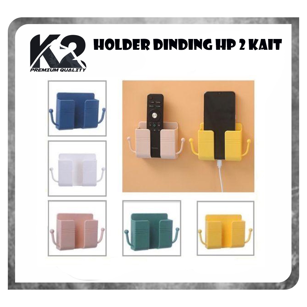 Holder dinding HP 2 KAIT MACARON gantungan HOOK kunci multifungsi / Holder Dinding Charger Handphone [fs]