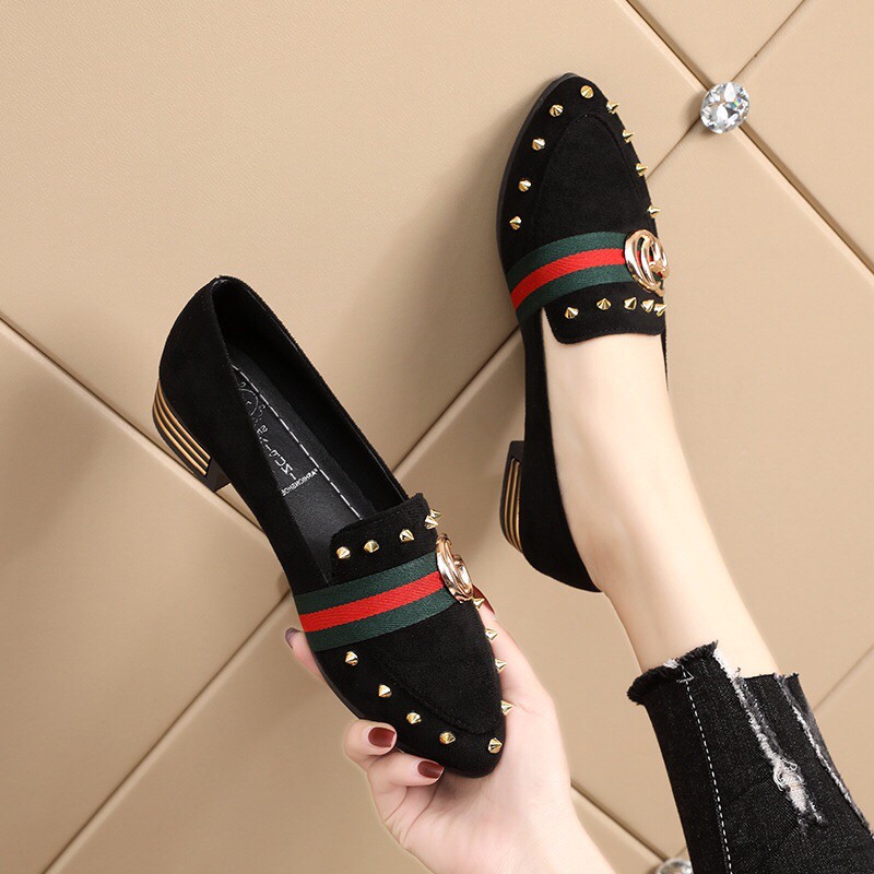 SG8757 syafniegalery CG Rockstud Flast Block Heels impor