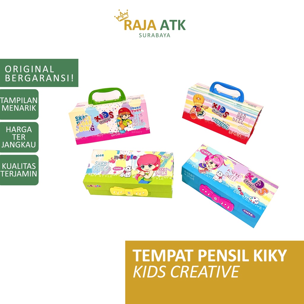 Tempat Pensil Kiky Kids - Kotak Tepak Tempat Pensil Magnet Anak Pop it Aesthetic 3D Sekolah Transpar