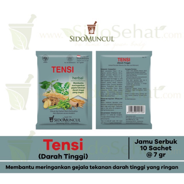 

Jamu Tensi Sidomuncul Meringankan Gejala Tekanan Darah Tinggi