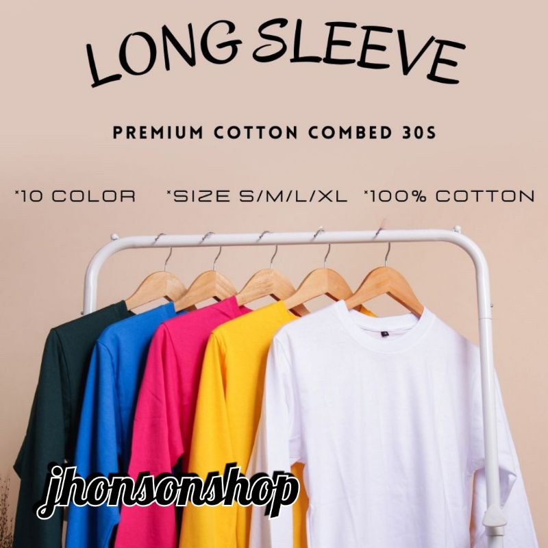 kaos polos lengan panjang dewasa.COTTON COMBET. L. XL. XXL. 3XL