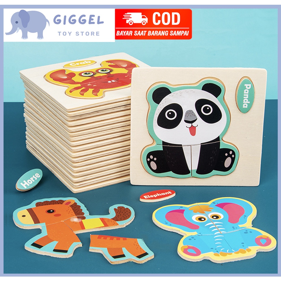 [ Giggel ] Mainan Edukasi Wooden Puzzle / Puzzle Kayu Kecil 10.5cm / Puzzle Saku / Puzzle Mini