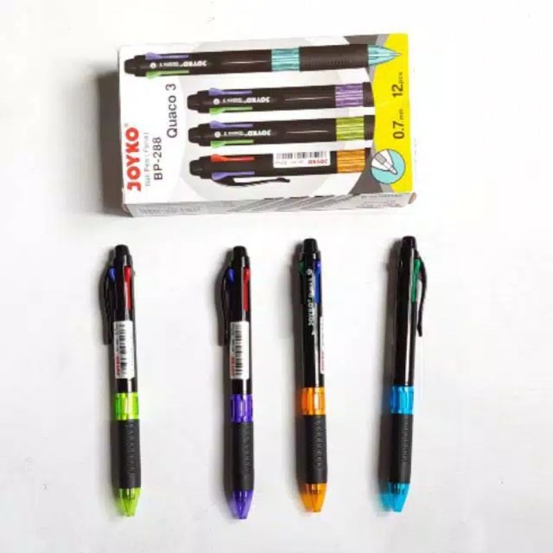 

Ball Pen Pulpen Joyko BP-288 Quaco 3 Pena 4 Warna 0.7 mm