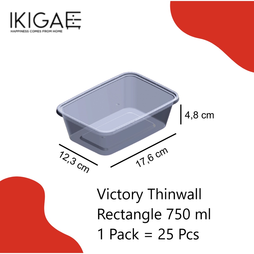 VICTORY THINWALL RECTANGLE / TEMPAT MAKANAN PERSEGI PANJANG