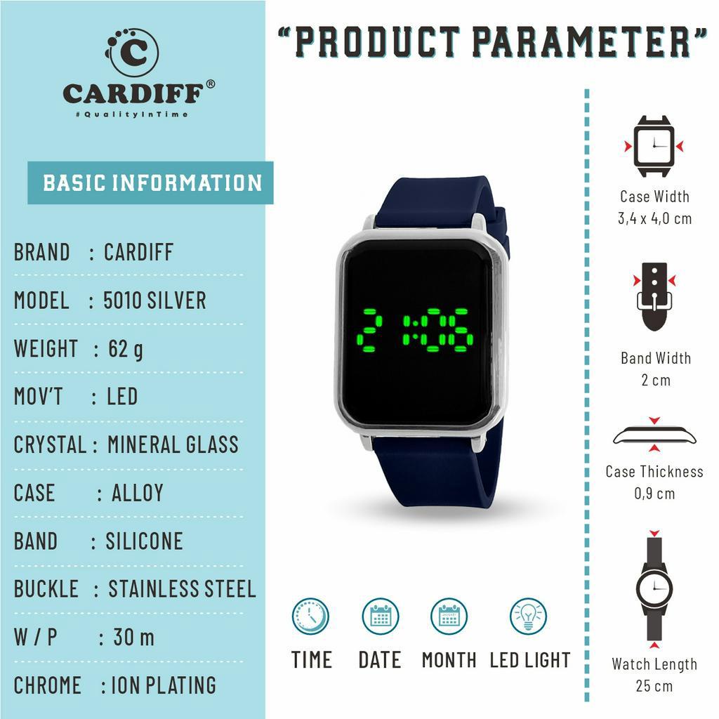 CARDIFF LED 5010  Water Resist Jam Tangan Casual