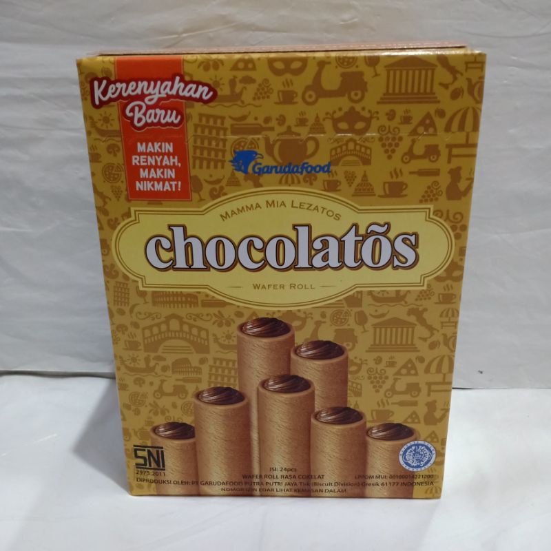 

Chocolatos Wafer Roll Rasa Cokelat isi 24