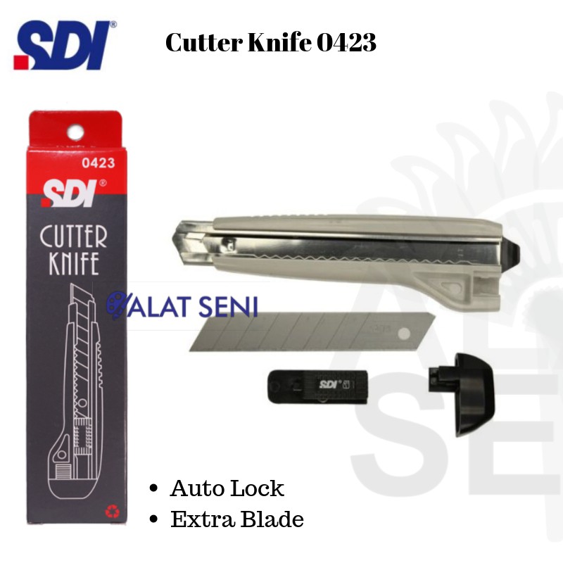 SDI Cutter Knife 0423 - SDI Cutter 0423 Auto Lock - SDI Cutter Besar