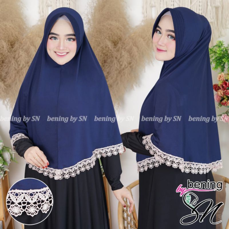 Jilbab renda jersey premium ORIGINAL BY SN hijab hijab renda jumbo