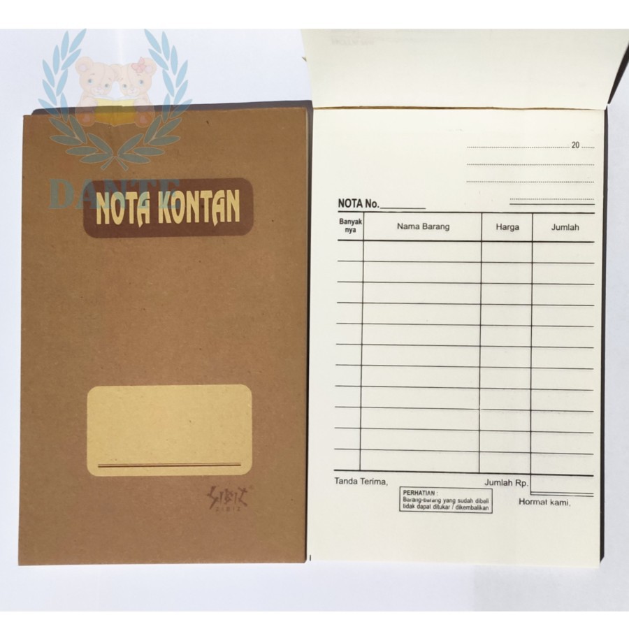 Nota kontan kecil BHG 1 ply ( Nota tidak Rangkap )