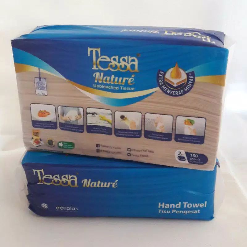 tissue tessa nature unbleached kitchen towel 150 sheets