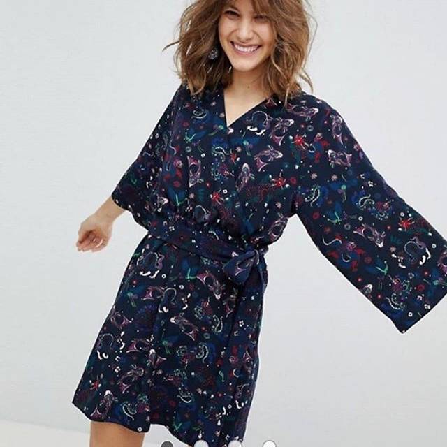 monki buttoned wrap dress