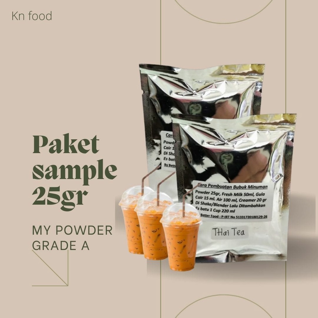 

Paket Sampel 25 Gram My Powder Grade A Rasa Thai Tea