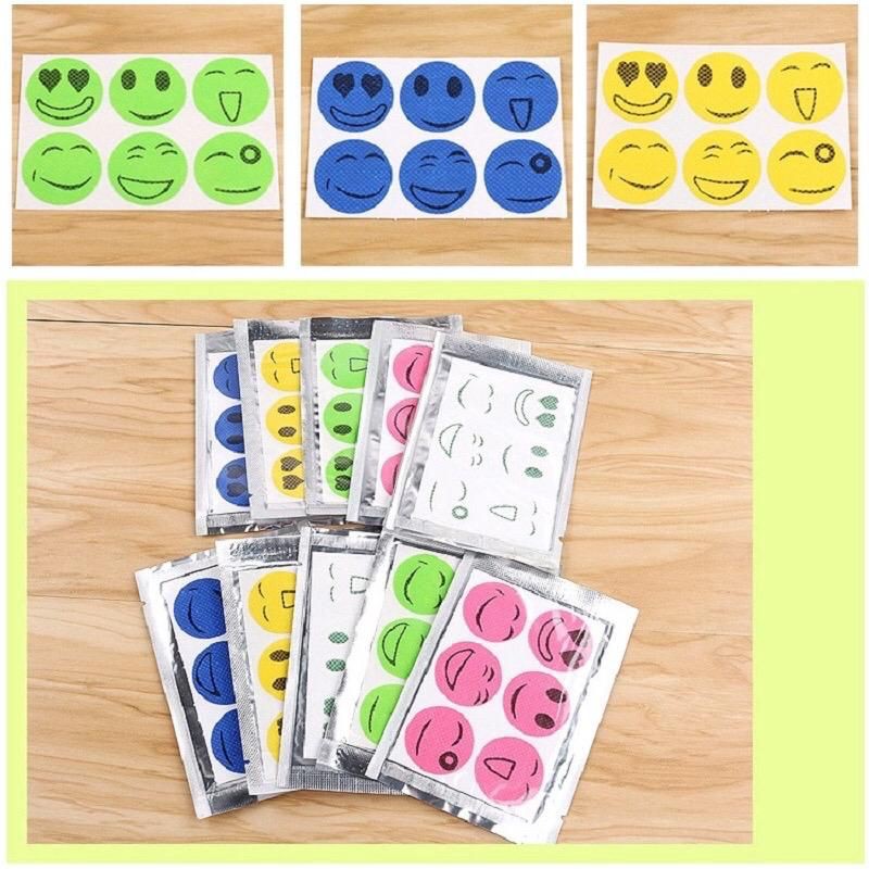 Stiker Anti Nyamuk / Serangga Motif Smiley Face Mosquito 6pcs Set