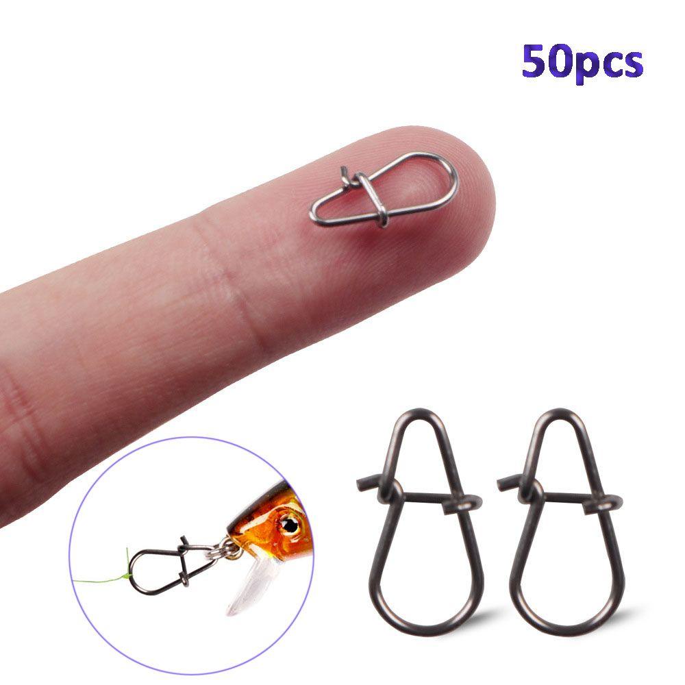 Agustina Pin Luar Tahan Lama Kait Ikan Stainless Steel Putar Padat Cincin Aksesoris Memancing Konektor Umpan