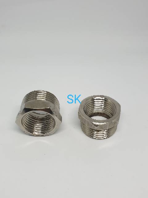 Sokran Stainles 3/4 ke 1/2 inch Asli Sock Kran Sambungan Pipa Fitting Volkring nepel Shock kran S