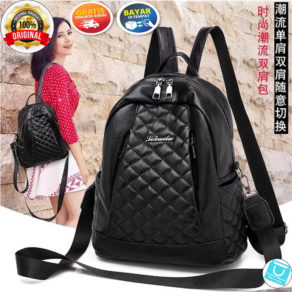 TAS WANITA MONICA - Tas Ransel dan Selempang 2in1 - Bisa Ransel &amp; Selempang