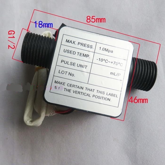 AICHI Water Flow Sensor 1/2" Liquid Flow Sensor Aichi 1/2 Inchi