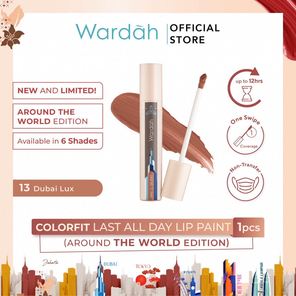 Wardah Colorfit Last All Day Lip Paint Around the World Lip Cream