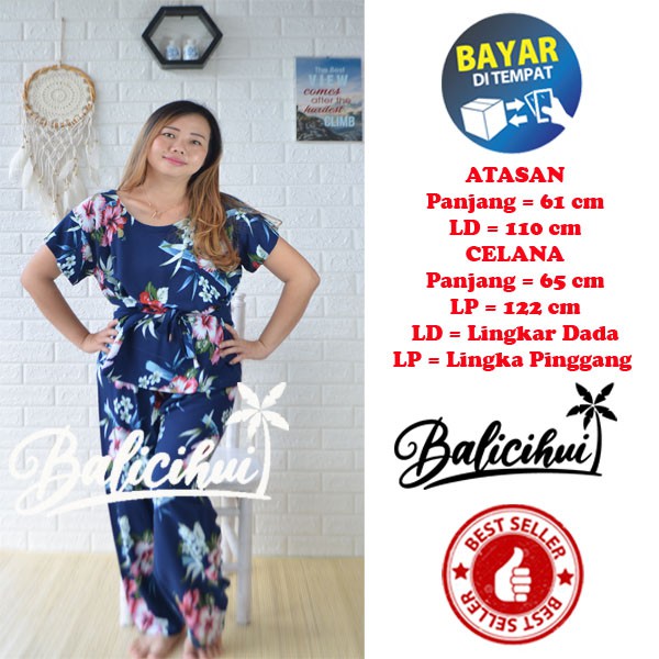 Balicihui Setelan Panjang Bali Piyama Tidur Bali FIT to XL Baju Tidur Baju Santai Rumahan