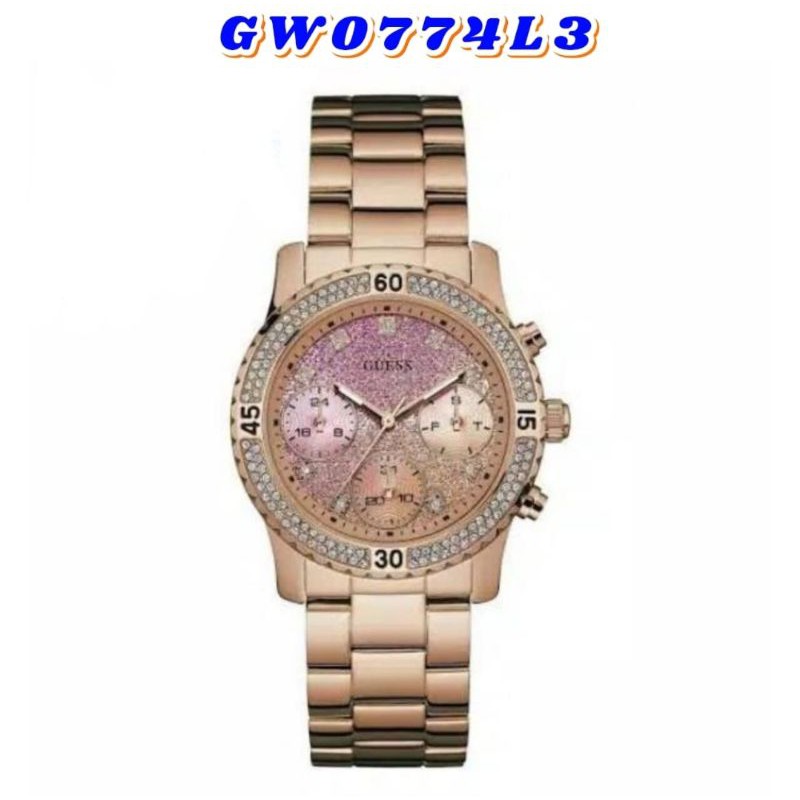 JAM TANGAN WANITA RANTAI GUESS TYPE GW0774L3 ORIGINAL