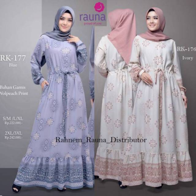  COD gamis rauna rk 176 rk 177 gamis wolfis busana  