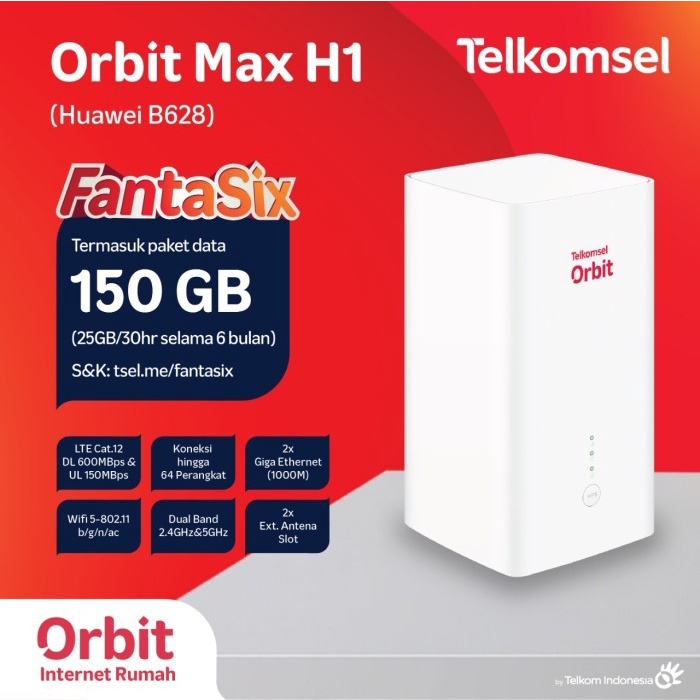 Huawei B818 Orbit Max Modem Router Wifi Telkomsel Free 150Gb