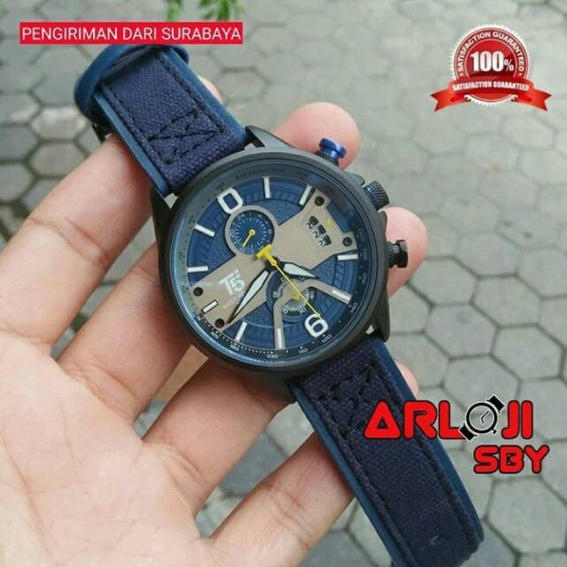 JAM TANGAN PRIA T5 H3584 CHRONOGRAPH SPORT ORIGINAL TAHAN AIR FRE BOX PAPPER BAG