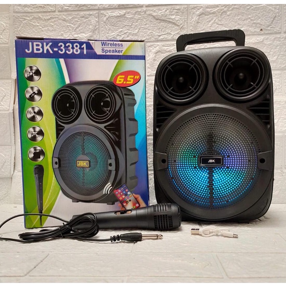 Speaker JBK 3381 Portable Bluetooth Series JBK 6.5 Inch Free Microphone