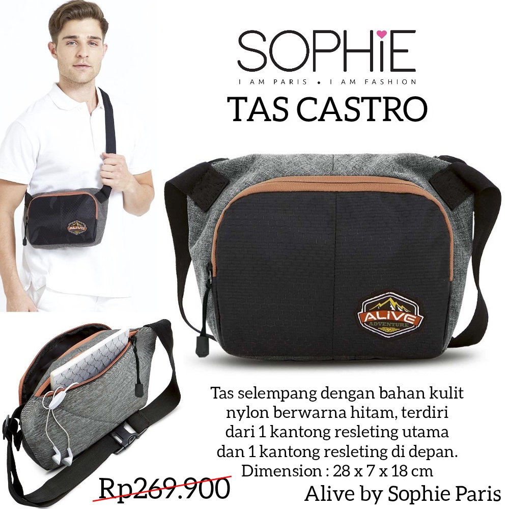 TAS CASTRO ALIVE BY SOPHIE MARTIN PARIS TAS COWOK PRIA SELEMPANG