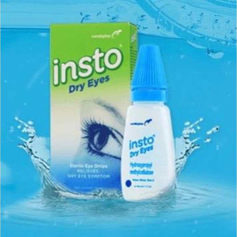 INSTO REGULAR EYE DROP HIJAU DAN INSTO DRY EYES BIRU MOISTURE MATA MERAH PERIH GATAL KERING IRITASI