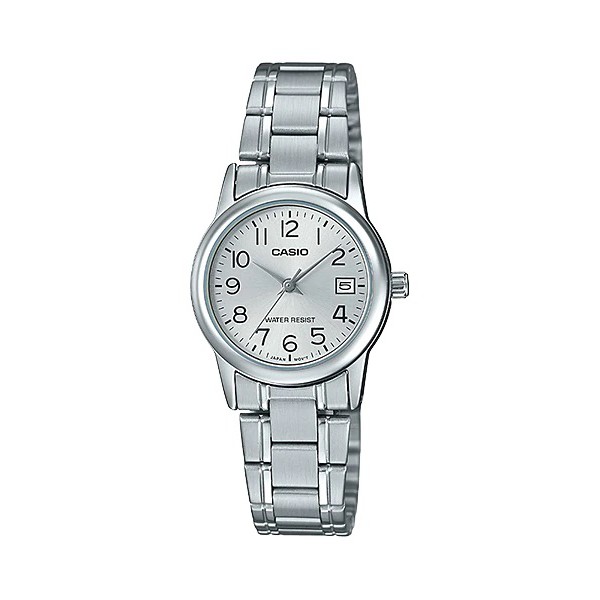 Casio Original LTP-V002D-1B / LTP-V002D-4B 2B3 Jam Tangan Wanita  Rantai Stainless Steel Silver