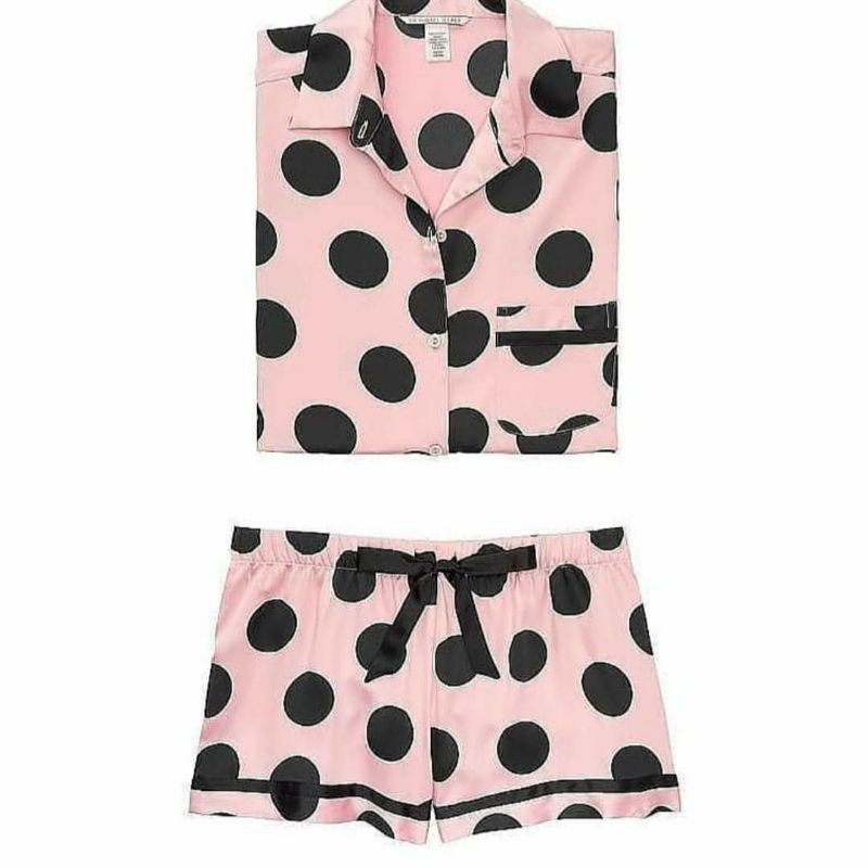 Original/Ori/Asli Victoria's Secret Pajamas Big Polkadot Baby Pink