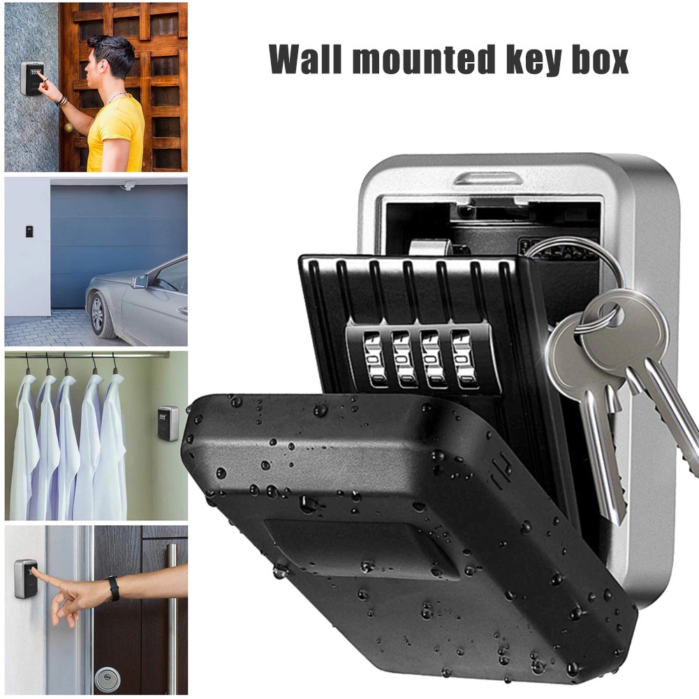 Kotak Brankas Safety Box Dinding Wall Mounted 4 Digit Password - M3270 - Black