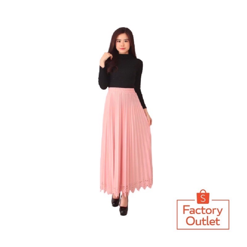 CUCI GUDANG!! ROK LASER PRISKET PLEATED SALE POLOS RAMPEL / ROK PLISKET PANJANG HYGED ZIGZAG PUSATGROSIR_SOLO