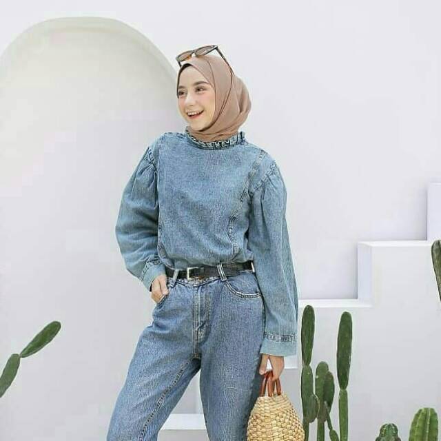Reina Top Jeans Alee Shopee Indonesia