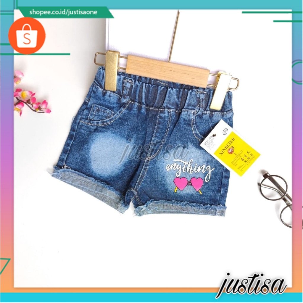 Promo !! Celana pendek anak perempuan import / hotpents anak / Hot pants anything two love ukuran 2-4 tahun