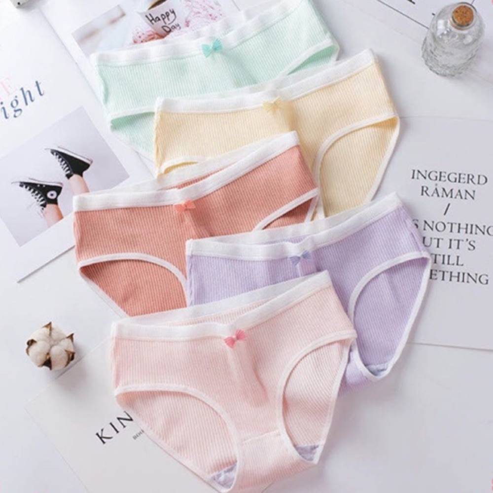 Celana Dalam Wanita Polos katun / CD Celana Dalam Sempak Wanita Sexy Katun Garis Putih Underwear Dewasa