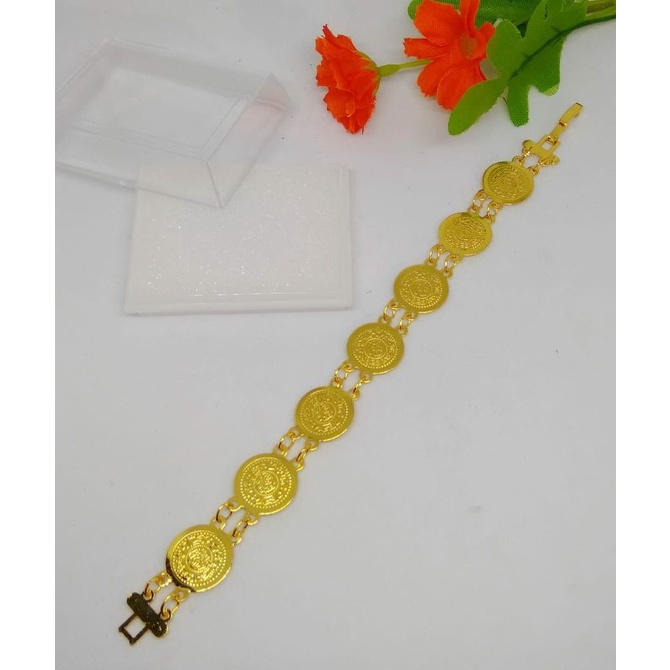 Gelang tangan koin/gelang koin lapis emas/gelang mewah/gelang rantai/perhiasan/xuping/aksesoris/acc/