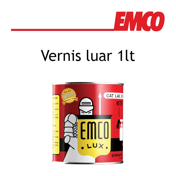 Vernis Luar Cat Kayu &amp; Besi Emco Lux 1lt - Varnis Pelapis Clear Gloss